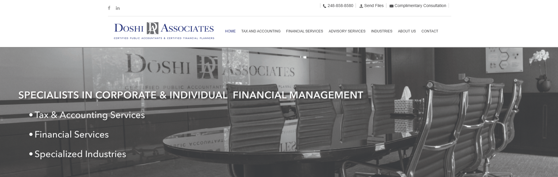 A CPA firm's old website, before the rebuild